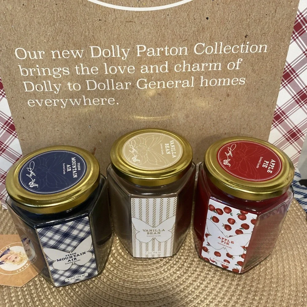 3 Jar Candle Dolly Parton Scented 7 Oz Hard 2 Find Set Is 3 NEW‎